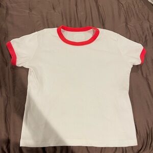 Daily Drills White and Red Ringer Tee